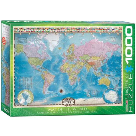 EuroGraphics, puzzle, Mapa Świata, 1000 el. EuroGraphics