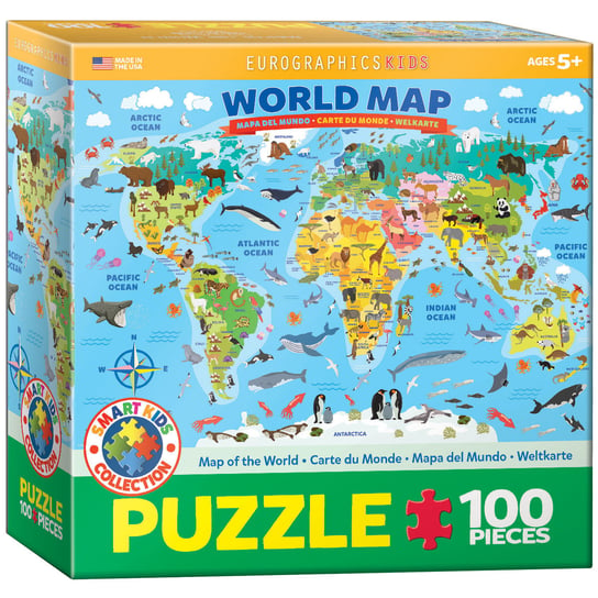 Eurographics, puzzle, Smartkids, Illustrated Map Of The World, 100 el. EuroGraphics