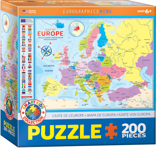 Eurographics, puzzle, Smartkids Map Of Europa, 200 el. EuroGraphics