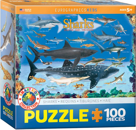 Eurographics, puzzle, Smartkids Sharks, 100 el. EuroGraphics