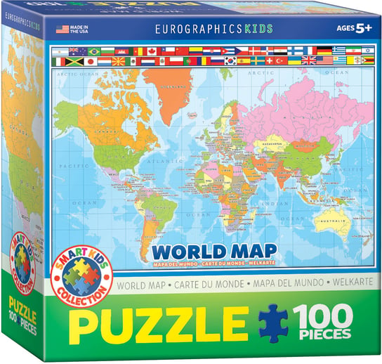 Eurographics, puzzle, Smartkids, World Map, 949 el. EuroGraphics