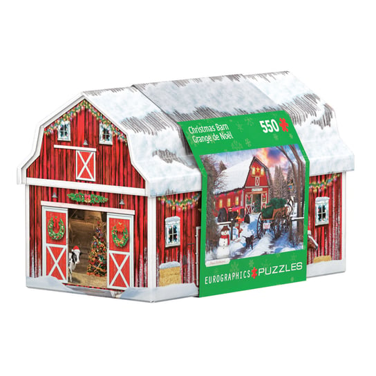 Eurographics, puzzle, Tin Christmas Barn, 550 el. EuroGraphics