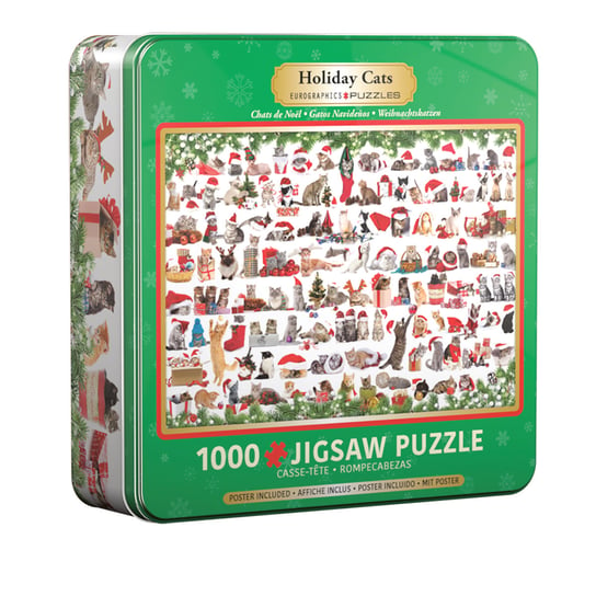 Eurographics, puzzle, Tin Holiday Cats, 1000 el. EuroGraphics