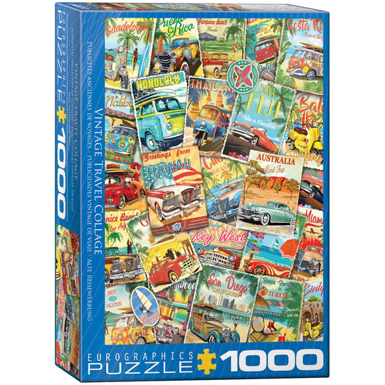 Eurographics, puzzle, Vintage Travel Collage, 1000 el. EuroGraphics
