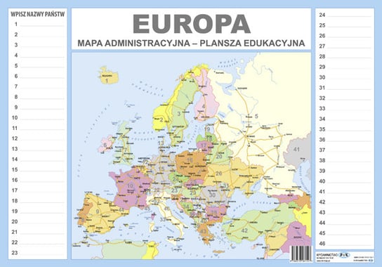 Europa administracyjna - plansza edukacyjna Opracowanie zbiorowe