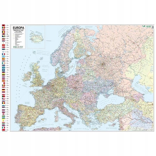 Europa Duża Mapa Ścienna Polityczna I Drogowa 1:4 Piętka