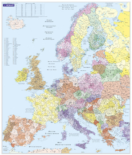 Europa kodowo-polityczna. Mapa ścienna Wydawnictwo Demart