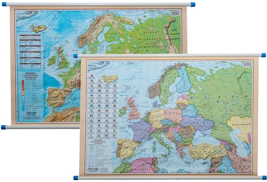Europa. Mapa ścienna dwustronna polityczno-fizyczna 1:12 000 000 Opracowanie zbiorowe