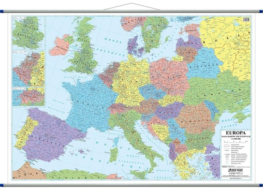 Europa mapa ścienna kody pocztowe, 1:4 000 000, Eko-Graf EkoGraf