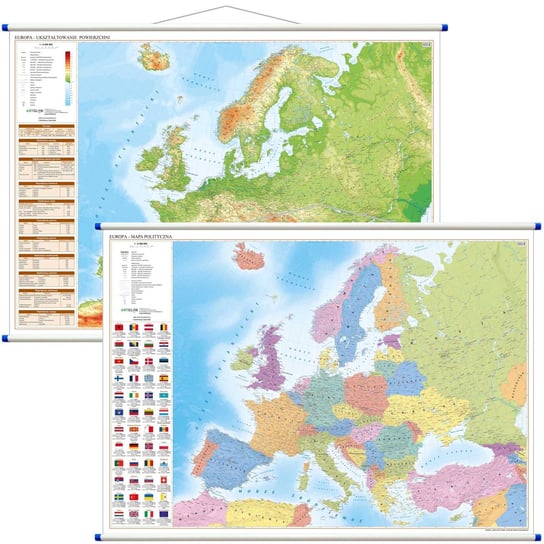 Europa - mapa ścienna polityczna i fizyczna dwustronna 1:6 500 000 Opracowanie zbiorowe