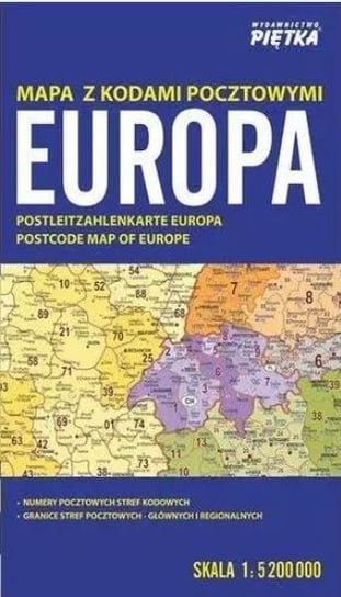 Europa. Mapa z kodami pocztowymi 1:5 200 000 Opracowanie zbiorowe