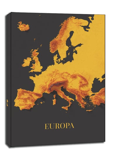 Europa mapa złota - obraz na płótnie 20x30 cm / AAALOE Inna marka