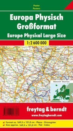 Europa physisch Großformat 1 : 2 600 000 Freytag + Berndt, Freytag-Berndt Und Artaria