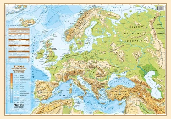 Europa polityczno-fizyczna. Mapa-podkładka na biurko Wydawnictwo Kartograficzne Eko-Graf