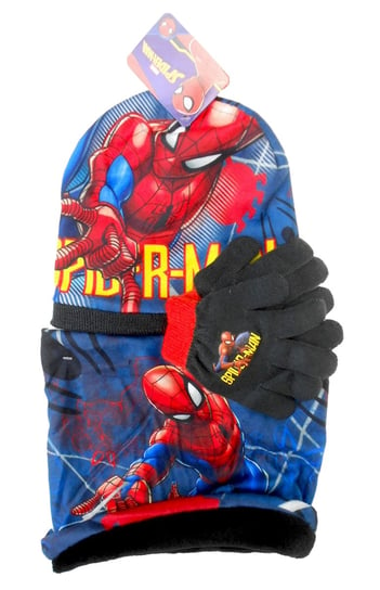 Euroswan, Spiderman, Komplet chłopięcy: czapka jesienna / zimowa, szalik i rękawiczki Euroswan