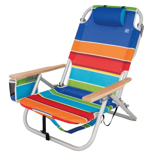 Eurotrail Krzesło plażowe Sete 2-w-1, w kolorowe paski Eurotrail