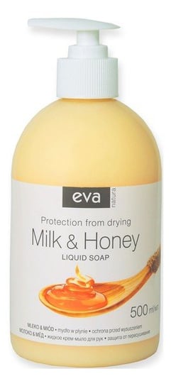 Eva, Natura, mydło w płynie Kremowe Mleko i Miód, 500 ml Eva