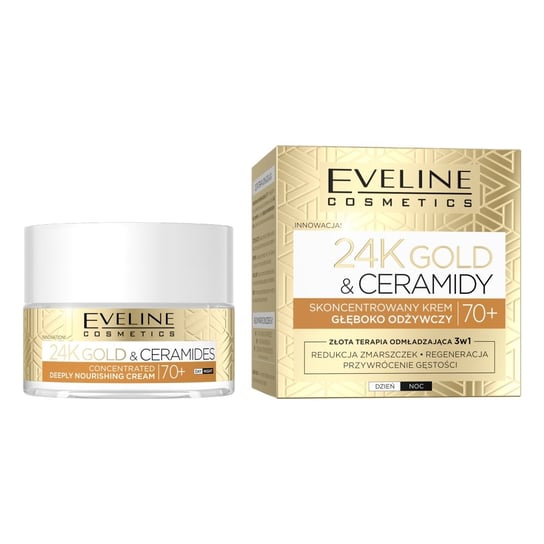 Eveline Cosmetics, 24k Gold&ceramidy, Skoncentrowany Krem Głęboko Odżywczy, 70+, 50 Ml Eveline Cosmetics