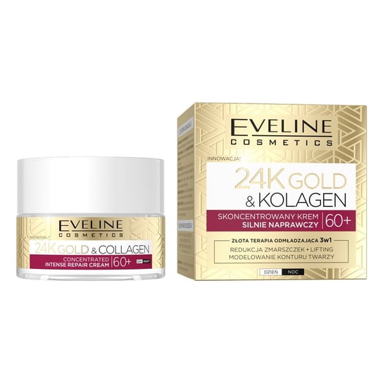 Eveline Cosmetics, 24k Gold&kolagen, Skoncentrowany Krem Silnie Naprawczy, 60+, 50 Ml Eveline Cosmetics
