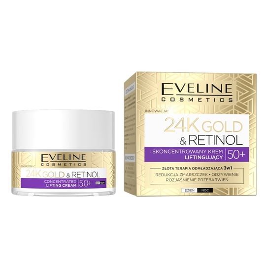 Eveline Cosmetics, 24k Gold&retinol, Skoncentrowany Krem Liftingujący, 50+, 50 Ml Eveline Cosmetics