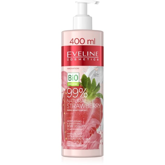 Eveline Cosmetics, 99% Natural Strawberry nawilżająco-wygładzający jogurt do ciała 400ml Eveline Cosmetics