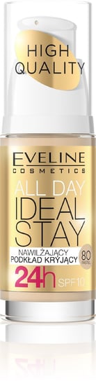Eveline Cosmetics, All Day Ideal Stay, nawilżający podkład kryjący 80 Pastel, SPF 10, 30 ml Eveline Cosmetics