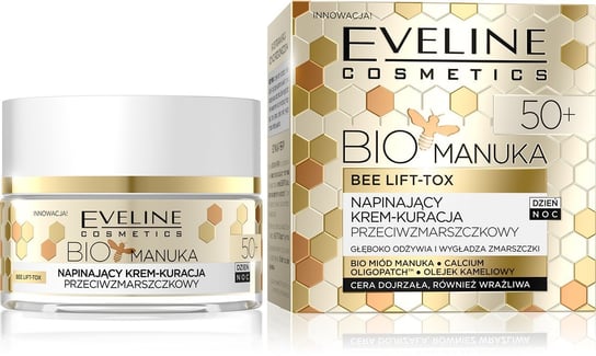 Eveline Cosmetics, Bio Manuka, 50+ krem-kuracja napinający przeciwzmarszczkowy na dzień i noc, 50 ml Eveline Cosmetics