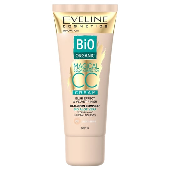 Eveline Cosmetics Bio Organic Magical Color Correction Cream krem CC z mineralnymi pigmentami 01 Light Beige 30ml Eveline Cosmetics