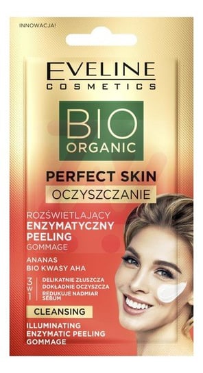 Eveline Cosmetics Bio Organic Perfect Skin Rozświetlający Enzymatyczny Peeling z bio kwasami AHA i ananasem 8ml Eveline Cosmetics
