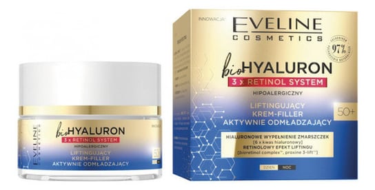 Eveline Cosmetics BIOHYALURON 3xRetinol System 50+ Liftingujący Krem-Filler aktywnie odmładzający 50ml Eveline Cosmetics