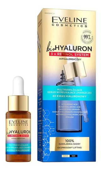 Eveline Cosmetics bioHYALURON 3xRetinol System Multinawilżające Serum wypełniające zmarszczki 18ml Eveline Cosmetics