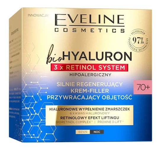 Eveline Cosmetics bioHYALURON 3xRetinol System Silnie regenerujący Krem-Filler przywracający objętość 70+ 50ml Eveline Cosmetics