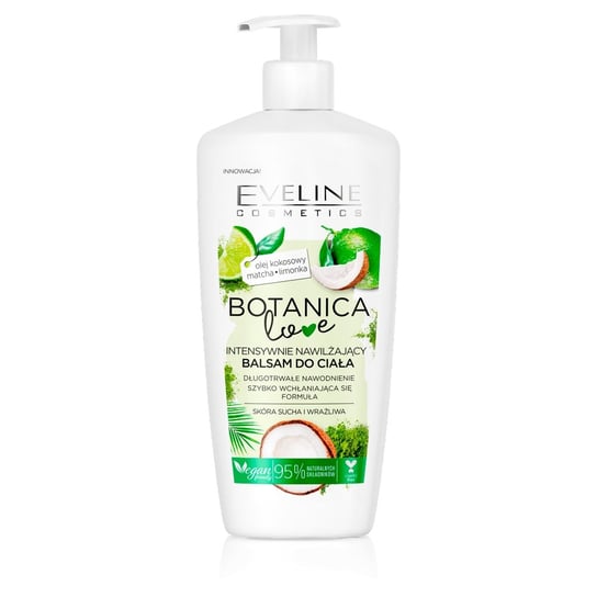 Eveline Cosmetics, Botanica Love, intensywnie nawilżający balsam do ciała olej kokosowy-matcha-limonka, 350 ml Eveline Cosmetics