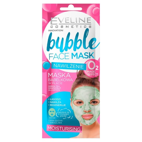 Eveline Cosmetics, Bubble Face, maska bąbelkowa w płacie- nawilżenie, 1 szt. Eveline Cosmetics