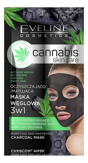 Eveline Cosmetics, Cannabis Skin Care, maska węglowa 3w1, 7 ml Eveline Cosmetics