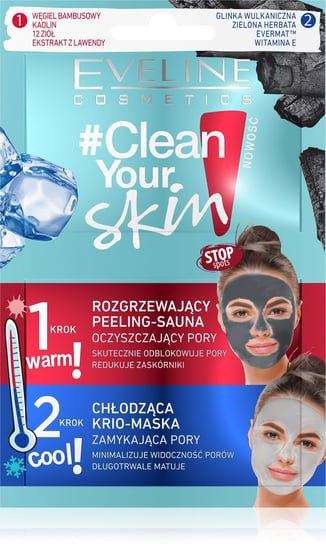 Eveline Cosmetics, #Clean Your Skin, zabieg peeling+maska, 2x5 ml Eveline Cosmetics