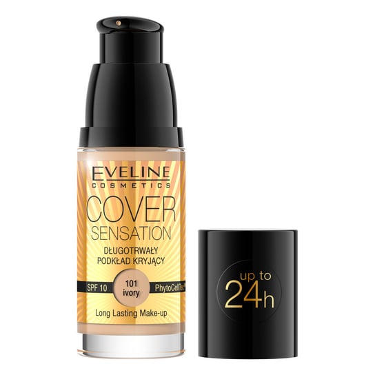 Eveline Cosmetics, Cover Sensation, Długotrwały podkład kryjący, nr 101 Ivory Eveline Cosmetics