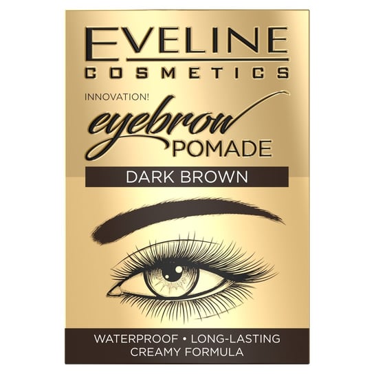 Eveline Cosmetics, Eyebrow Pomade, Wodoodporna pomada do brwi, Dark Brown Eveline Cosmetics
