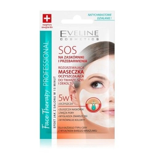 Eveline Cosmetics, Face Therapy 5w1, rozgrzewająca maseczka oczyszczająca do twarzy, szyi i dekoltu, 7 ml Eveline Cosmetics