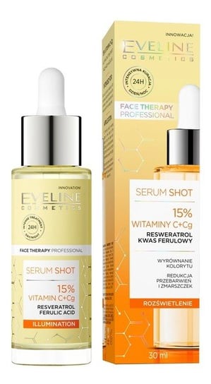 Eveline Cosmetics, Face Therapy Professional Serum Shot, Kuracja rozswietlajaca - 15% Witamina C+Cg, 30ml Eveline Cosmetics