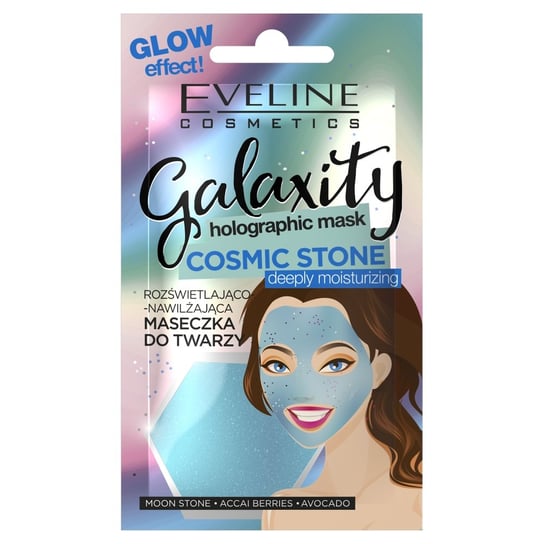 Eveline Cosmetics Galaxity Holographic Mask Maseczka do twarzy rozświetlająco-nawilżająca Cosmic Stone 10g Eveline Cosmetics