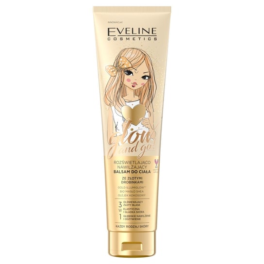 Eveline Cosmetics, Glow and Go!, Rozświetlająco-nawilżający Balsam do ciała ze złotymi drobinkami 150ml Eveline Cosmetics