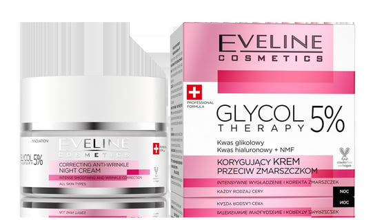 Eveline Cosmetics, Glycol Therapy, 5% korygujący krem przeciw zmarszczkom na noc, 50 ml Eveline Cosmetics