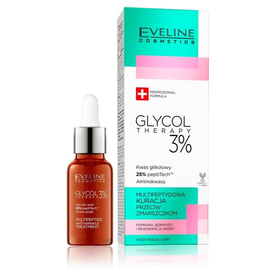 Eveline Cosmetics, Glycol Therapy, Multipeptydowa Kuracja Przeciw Zmarszczkom, 18 Ml Eveline Cosmetics