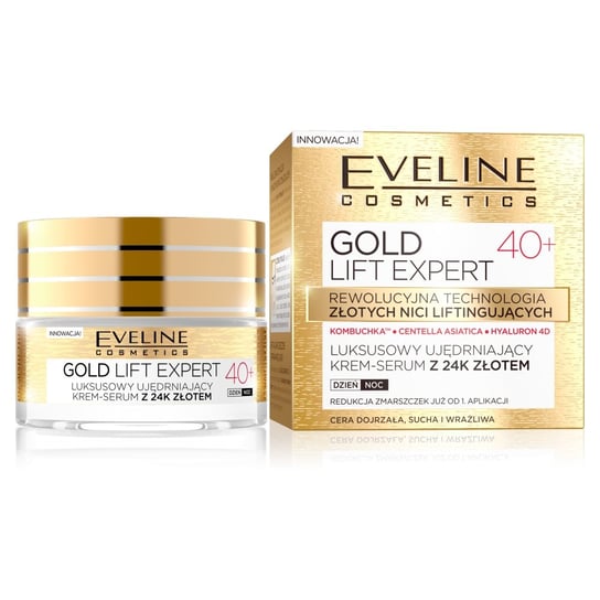 Eveline Cosmetics, Gold Lift Expert 40+, luksusowy ujędrniający krem-serum z 24k złotem dla cery dojrzałej dzień/noc, 50 ml Eveline Cosmetics