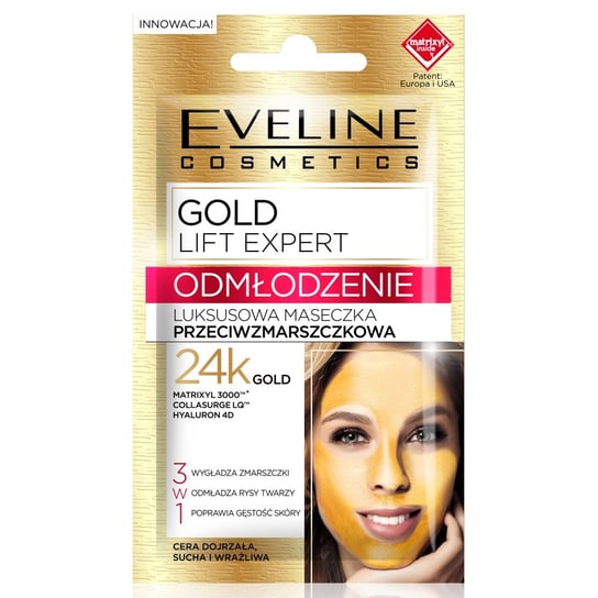 Eveline Cosmetics, Gold Lift Expert, odmładzająca maseczka przeciwzmarszczkowa, 7 ml Eveline Cosmetics