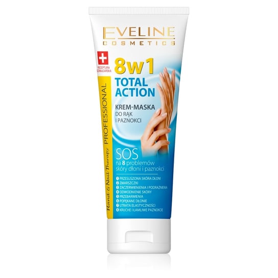 Eveline Cosmetics, Hand & Nail Therapy, krem-maska do rąk i paznokci 8w1, 75 ml Eveline Cosmetics