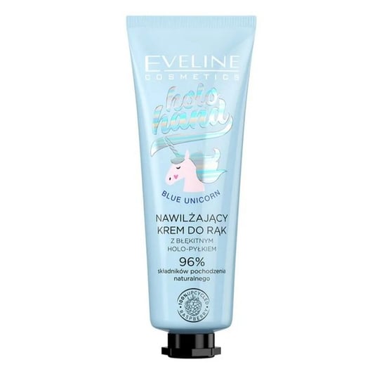 Eveline Cosmetics, Holo Hand Blue Unicorn nawilżający krem do rąk z błękitnym holo-pyłkiem 50ml Eveline Cosmetics