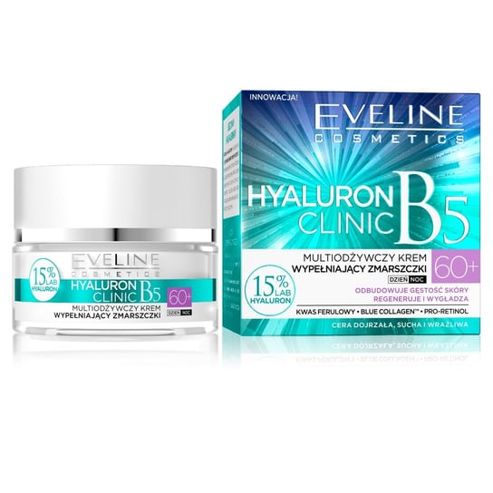 Eveline Cosmetics, Hyaluron Clinic 60+, multiodżywczy krem wypełniający zmarszczki na dzień i na noc, 50 ml Eveline Cosmetics