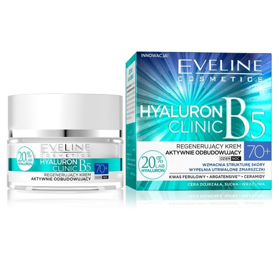 Eveline Cosmetics, Hyaluron Clinic 70+, regenerujący krem aktywnie odbudowujący na dzień i na noc, 50 ml Eveline Cosmetics